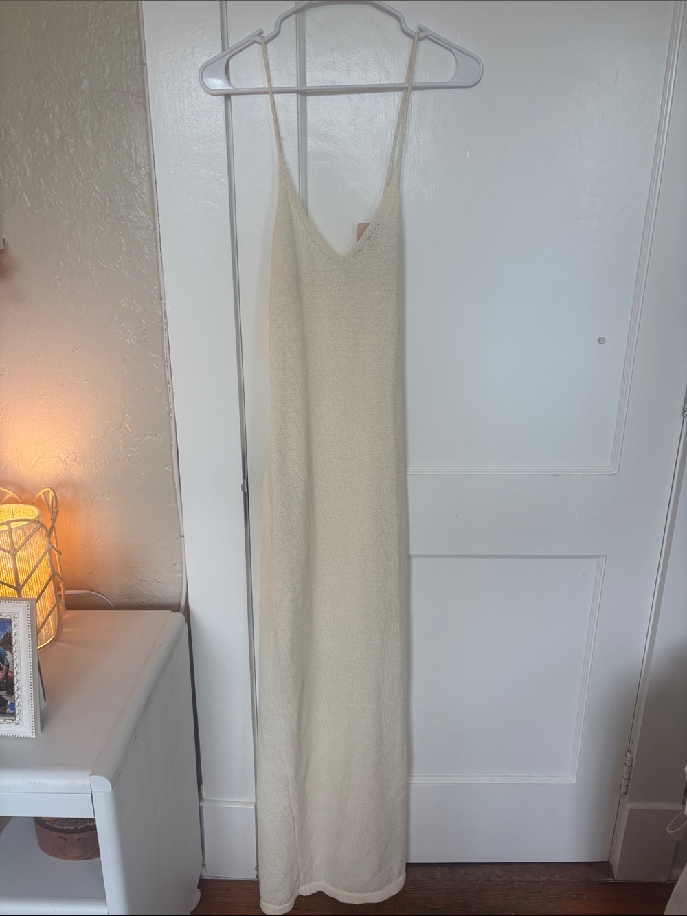 superdown Cream Knit Tank Dress